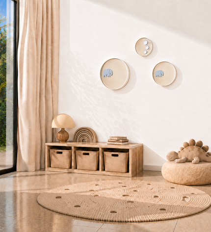 Miniwall Elephant Duvar Dekoru - 3’lü Set | Aynalı Çocuk Odası Duvar Dekoru
