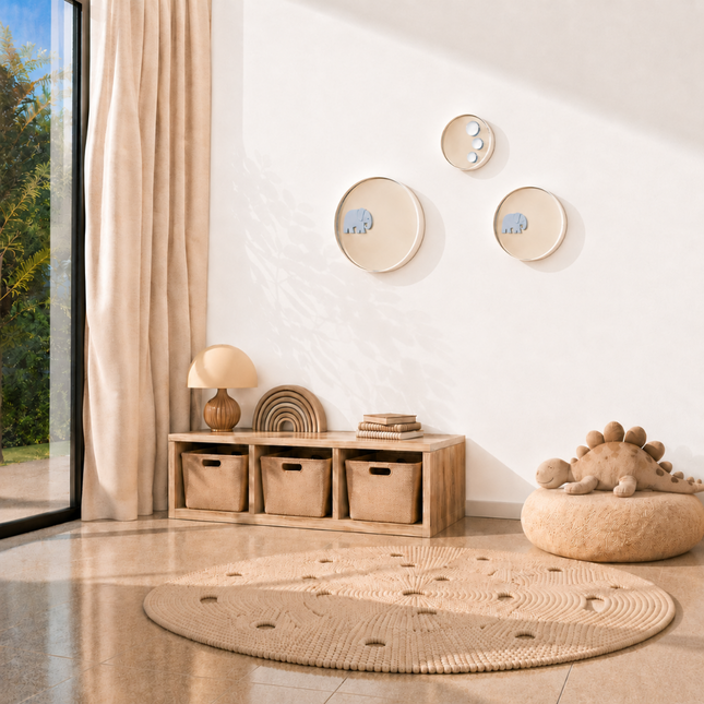Miniwall Elephant Duvar Dekoru - 3’lü Set | Aynalı Çocuk Odası Duvar Dekoru