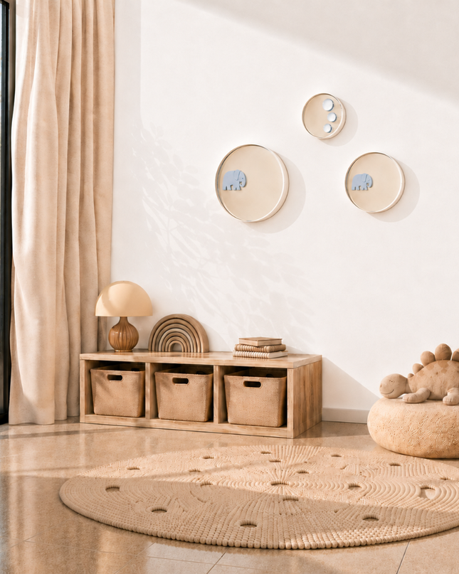Miniwall Elephant Duvar Dekoru - 3’lü Set | Aynalı Çocuk Odası Duvar Dekoru