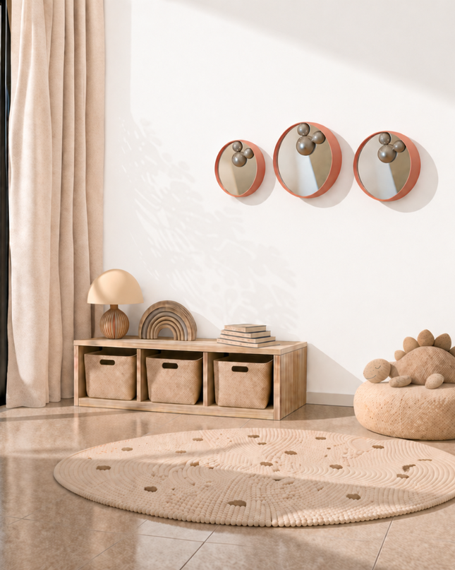 Miniwall Pink Çocuk Odası Ayna Duvar Dekoru 3’lü Set | Pembe Duvar Aksesuarı / Miniwall Pink Çocuk Odası Ayna Duvar Dekoru – 3’lü