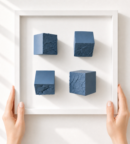 Monowall Blue Duvar Aksesuarı – Çerçeveli Küp Kompozisyonu /  Sculptural Wall Decor