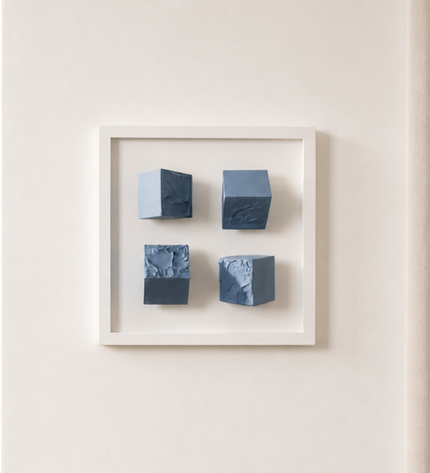 Monowall Blue Duvar Aksesuarı – Çerçeveli Küp Kompozisyonu /  Sculptural Wall Decor
