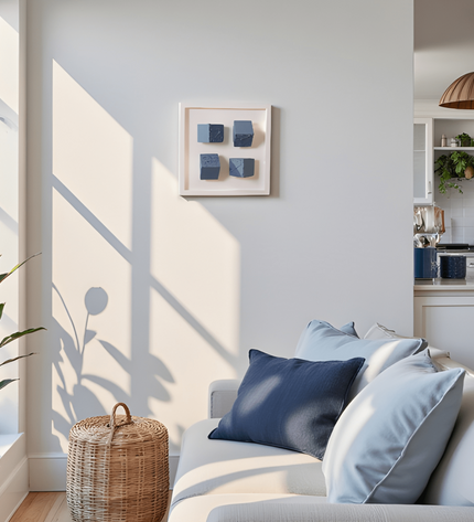 Monowall Blue Duvar Aksesuarı – Çerçeveli Küp Kompozisyonu /  Sculptural Wall Decor