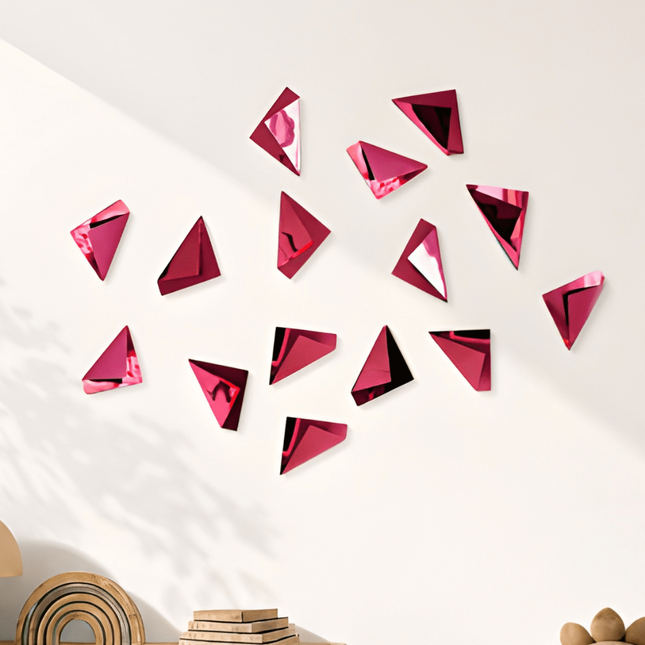 Poem Magenta 15’li Duvar Dekoru | Metal 3D Modern Duvar Aksesuarı