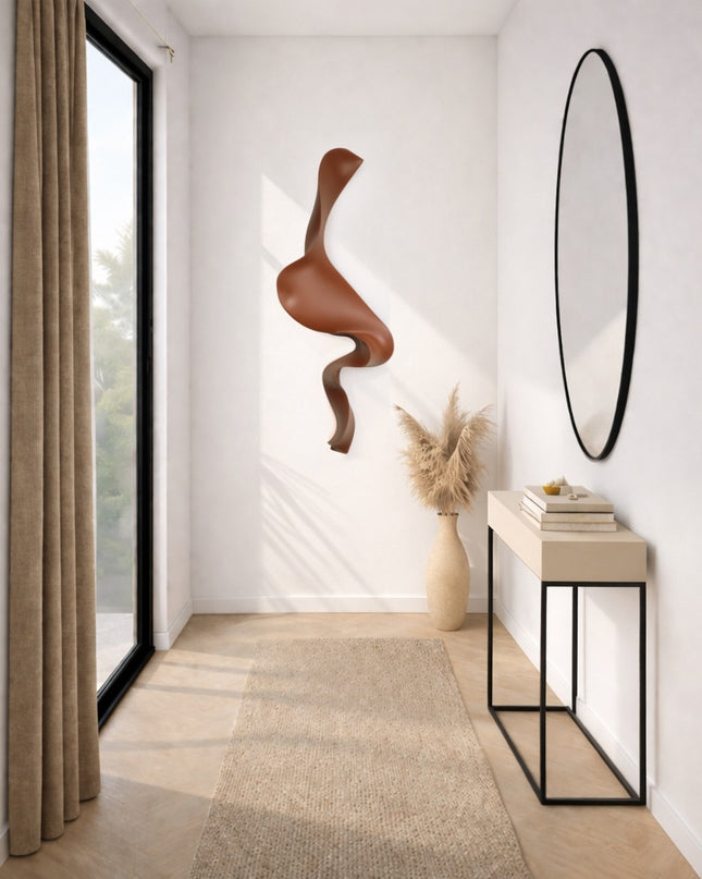 S Wave Duvar Dekoru – El İşçiligi 3D Modern Duvar Aksesuarı / S Wave Wall Decor – Handmade 3D Modern Wall Sculpture