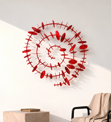 Time Spiral Metal Duvar Dekoru – 3D Modern Gold Duvar Aksesuarı / Time Spiral Metal Wall Decor – 3D Modern Gold Wall Sculpture