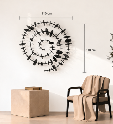 Time Spiral Metal Duvar Dekoru – 3D Modern Gold Duvar Aksesuarı / Time Spiral Metal Wall Decor – 3D Modern Gold Wall Sculpture