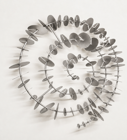 Time Spiral Metal Duvar Dekoru – 3D Modern Gold Duvar Aksesuarı / Time Spiral Metal Wall Decor – 3D Modern Gold Wall Sculpture