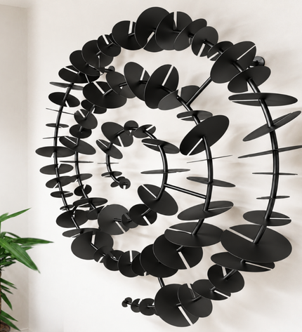 Time Spiral Metal Duvar Dekoru – 3D Modern Gold Duvar Aksesuarı / Time Spiral Metal Wall Decor – 3D Modern Gold Wall Sculpture