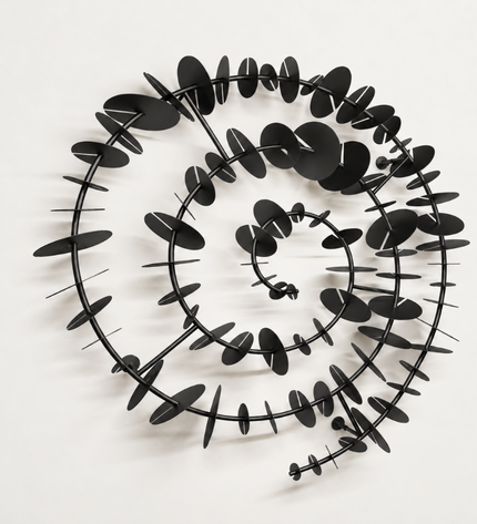 Time Spiral Metal Duvar Dekoru – 3D Modern Gold Duvar Aksesuarı / Time Spiral Metal Wall Decor – 3D Modern Gold Wall Sculpture