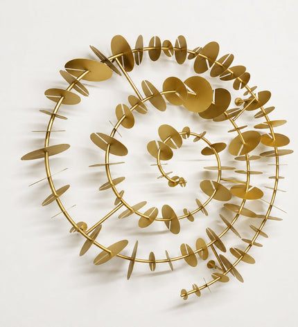 Time Spiral Metal Duvar Dekoru – 3D Modern Gold Duvar Aksesuarı / Time Spiral Metal Wall Decor – 3D Modern Gold Wall Sculpture