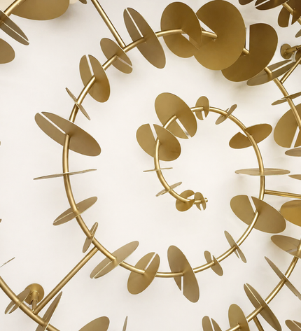 Time Spiral Metal Duvar Dekoru – 3D Modern Gold Duvar Aksesuarı / Time Spiral Metal Wall Decor – 3D Modern Gold Wall Sculpture