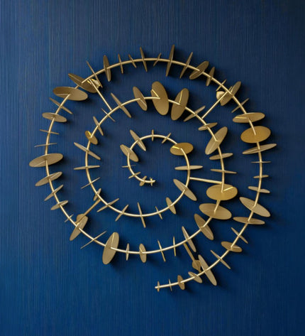Time Spiral Metal Duvar Dekoru – 3D Modern Gold Duvar Aksesuarı / Time Spiral Metal Wall Decor – 3D Modern Gold Wall Sculpture