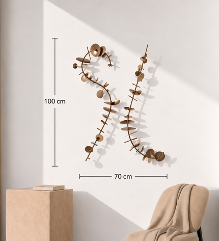 Timeless Duvar Dekoru – Metal Sanatsal Duvar Aksesuarı (100x70 cm)
