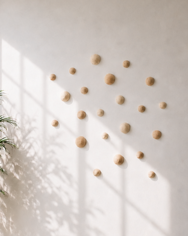 Wallcream Duvar Dekoru – 18’li El Yapımı Epoksi Set / El yapımı 18’li Wallcream duvar dekoru; kremsi tonları ve özgün dokusuyla modern, sıcak ve kişisel duvar kompozisyonları sunar.