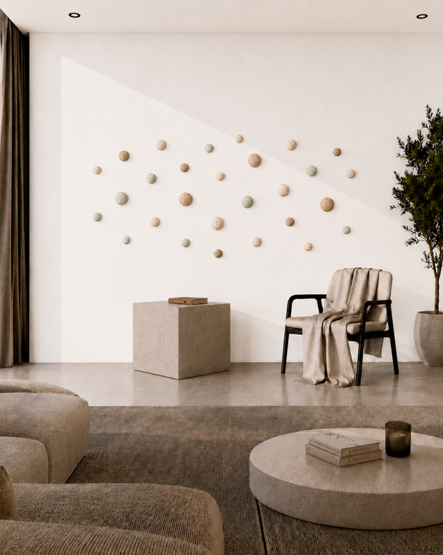 Wallcream Duvar Dekoru – 27’li El Yapımı Epoksi Set / El yapımı 27’li Wallcream duvar dekoru; pastel tonları ve özgün dokusuyla sıcak, modern ve kişisel duvar kompozisyonları sunar.