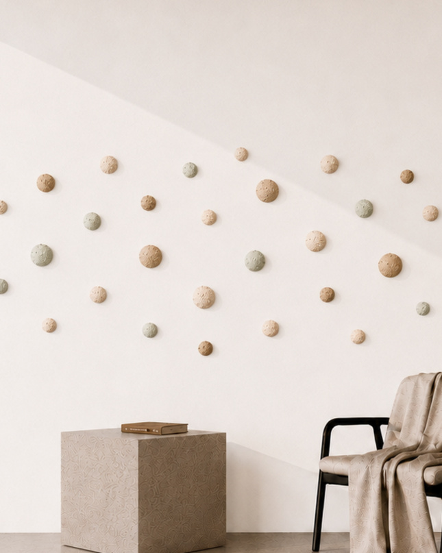 Wallcream Duvar Dekoru – 27’li El Yapımı Epoksi Set / El yapımı 27’li Wallcream duvar dekoru; pastel tonları ve özgün dokusuyla sıcak, modern ve kişisel duvar kompozisyonları sunar.