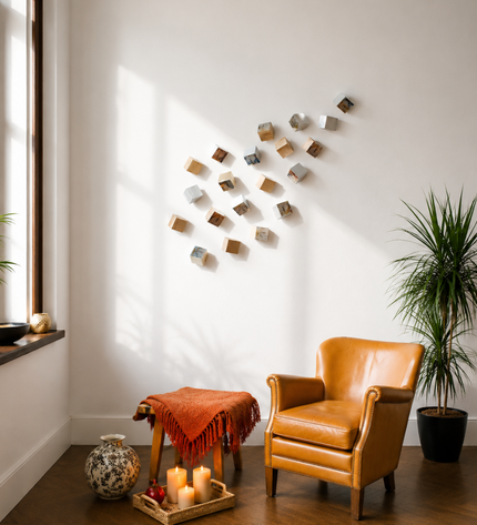 Wallicon Cross Gold Silver 20’li Duvar Dekoru | Modern Sanatsal Duvar Seti / Wallicon Cross Gold & Silver – 20’li Duvar Dekoru