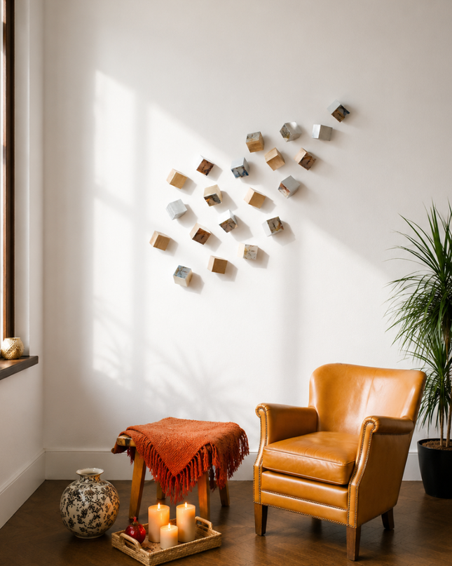 Wallicon Cross Gold Silver 20’li Duvar Dekoru | Modern Sanatsal Duvar Seti / Wallicon Cross Gold & Silver – 20’li Duvar Dekoru