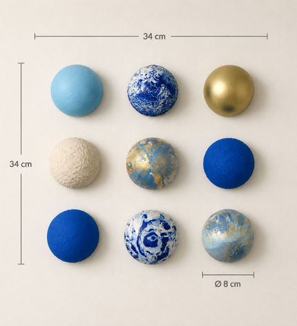 Wallipop Aegean Gold Duvar Dekoru | Wallibex / Tek ve eşsiz Aegean Gold; alçı ve epoksi üzerine el boyaması, 9 parçalı ve yerleşim şablonlu duvar dekoru.