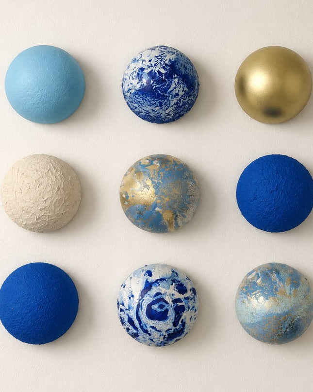 Wallipop Aegean Gold Duvar Dekoru | Wallibex / Tek ve eşsiz Aegean Gold; alçı ve epoksi üzerine el boyaması, 9 parçalı ve yerleşim şablonlu duvar dekoru.