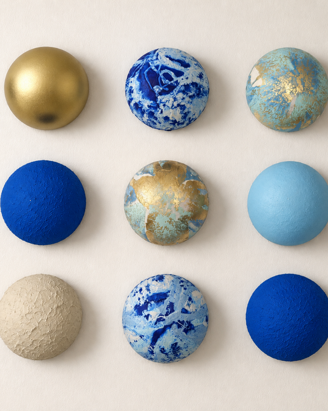 Wallipop Aegean Gold Duvar Dekoru | Wallibex / Tek ve eşsiz Aegean Gold; alçı ve epoksi üzerine el boyaması, 9 parçalı ve yerleşim şablonlu duvar dekoru.