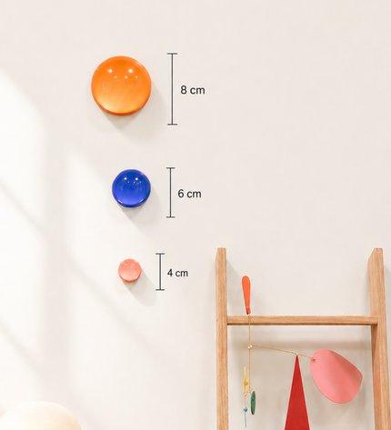 Wallipop Carnival 32’li Set Duvar Aksesuarı – Renkli Epoksi Duvar Dekoru (Ø8 / Ø6 / Ø4 cm)