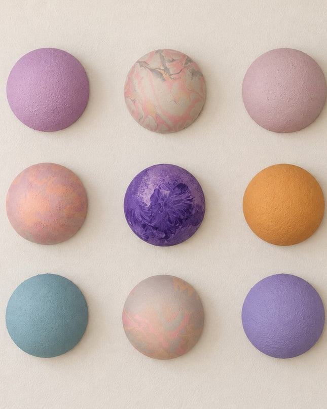 Wallipop Lilac Sunset Duvar Dekoru | Wallibex / Tek ve eşsiz Wallipop Lilac Sunset; alçı üzerine el boyaması 9 parçalı, dokulu ve şablonlu duvar dekoru.