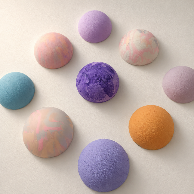 Wallipop Lilac Sunset Duvar Dekoru | Wallibex / Tek ve eşsiz Wallipop Lilac Sunset; alçı üzerine el boyaması 9 parçalı, dokulu ve şablonlu duvar dekoru.