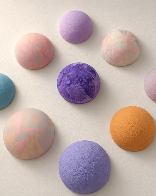 Wallipop Lilac Sunset Duvar Dekoru | Wallibex / Tek ve eşsiz Wallipop Lilac Sunset; alçı üzerine el boyaması 9 parçalı, dokulu ve şablonlu duvar dekoru.