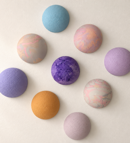 Wallipop Lilac Sunset Duvar Dekoru | Wallibex / Tek ve eşsiz Wallipop Lilac Sunset; alçı üzerine el boyaması 9 parçalı, dokulu ve şablonlu duvar dekoru.