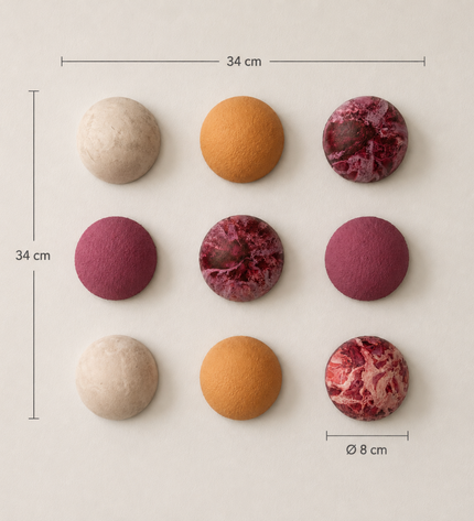 Wallipop Mulberry Dune Duvar Dekoru | Wallibex / Tek ve eşsiz Wallipop Mulberry Dune; alçı üzerine el boyaması 9 parçalı, dokulu ve şablonlu duvar dekoru.