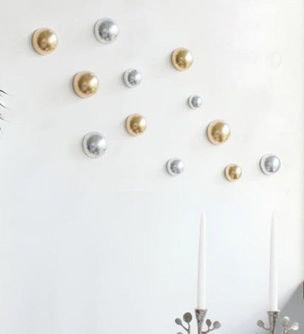 Wallipop Silver & Gold 12'li Set Duvar Aksesuarı / Wallipop Silver & Gold Sculptural Duvar Aksesuarı – 12'li Set
