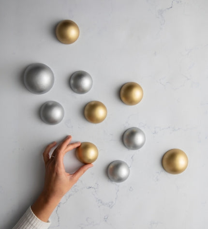 Wallipop Silver & Gold 12'li Set Duvar Aksesuarı / Wallipop Silver & Gold Sculptural Duvar Aksesuarı – 12'li Set