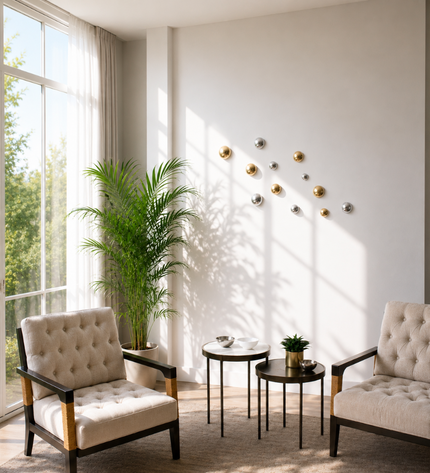 Wallipop Silver & Gold 12'li Set Duvar Aksesuarı / Wallipop Silver & Gold Sculptural Duvar Aksesuarı – 12'li Set