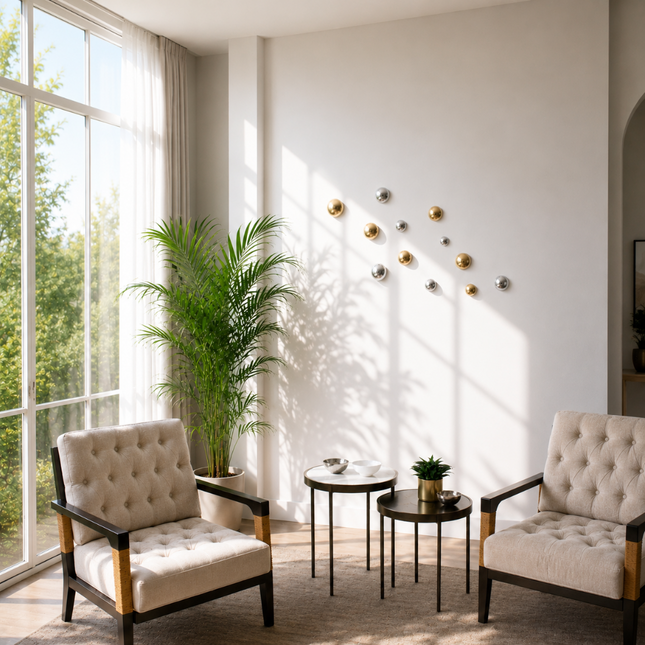 Wallipop Silver & Gold 12'li Set Duvar Aksesuarı / Wallipop Silver & Gold Sculptural Duvar Aksesuarı – 12'li Set