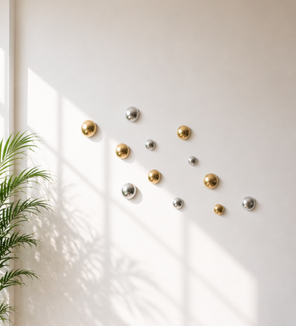 Wallipop Silver & Gold 12'li Set Duvar Aksesuarı / Wallipop Silver & Gold Sculptural Duvar Aksesuarı – 12'li Set