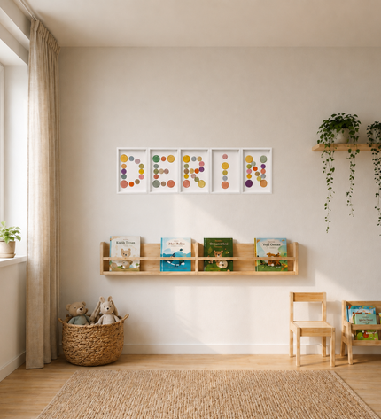 Wallnom Soft Harf Duvar Tablosu | Pastel Renkli 3 Boyutlu Epoksi Harf Dekoru