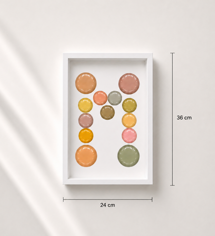 Wallnom Soft Harf Duvar Tablosu | Pastel Renkli 3 Boyutlu Epoksi Harf Dekoru
