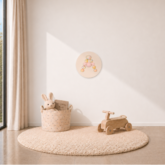 Wallibex Wallnom Little Pink Duvar Dekoru | Pastel Harf Formlu Çocuk Odası Aksesuarı