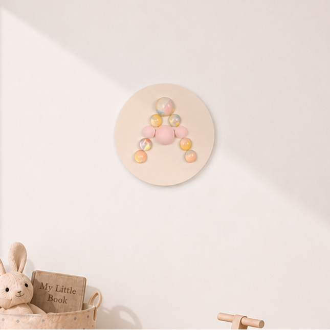 Wallibex Wallnom Little Pink Duvar Dekoru | Pastel Harf Formlu Çocuk Odası Aksesuarı