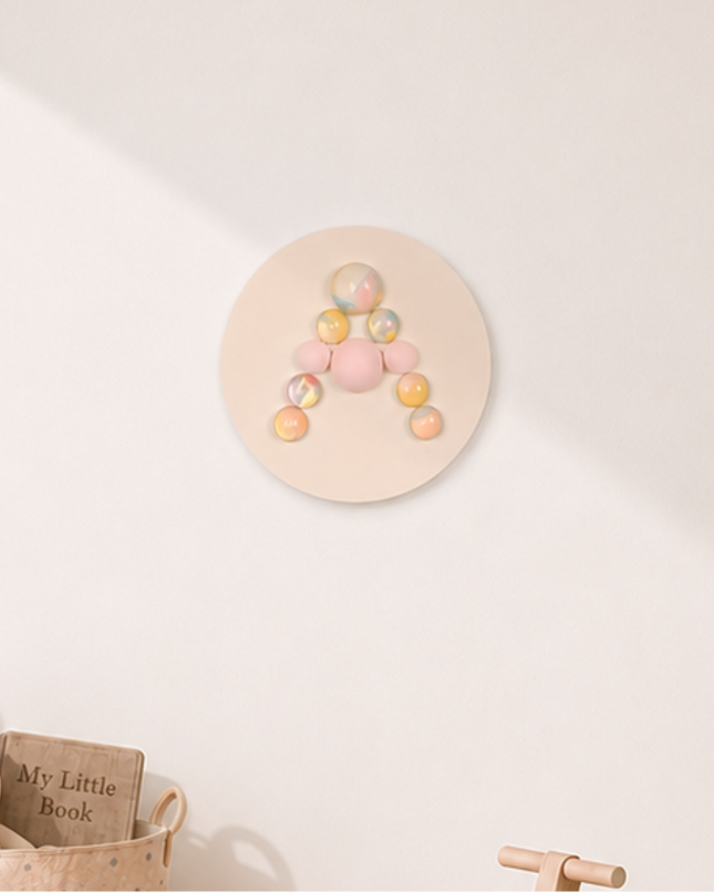 Wallibex Wallnom Little Pink Duvar Dekoru | Pastel Harf Formlu Çocuk Odası Aksesuarı