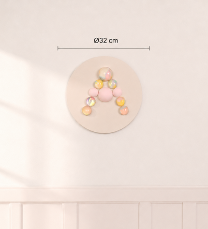 Wallibex Wallnom Little Pink Duvar Dekoru | Pastel Harf Formlu Çocuk Odası Aksesuarı
